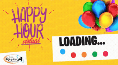 Yellow Background Balloons Happy Hour Virtual GIF