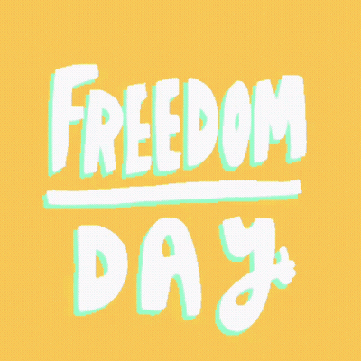 Yellow Background Freedom Day GIF