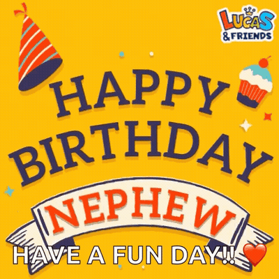 Yellow Background Happy Birthday Nephew Have A Fun Day GIF