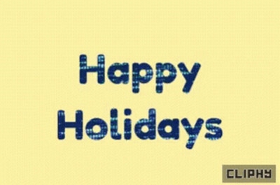 Yellow Background Happy Holidays GIF