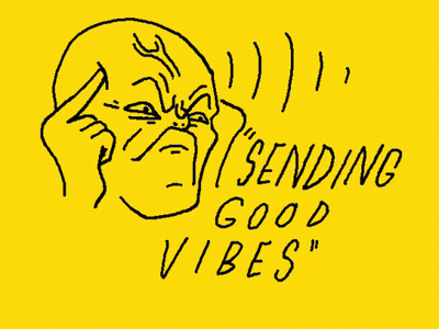 Yellow Background Man Sending Good Vibes GIF
