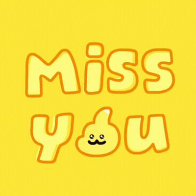 Yellow Background Saying Miss You GIF