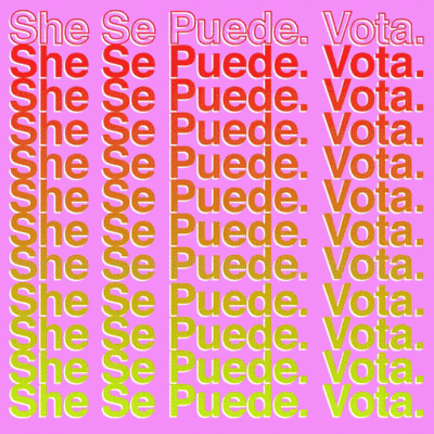 Yellow Background Saying She Se Puede Vota GIF