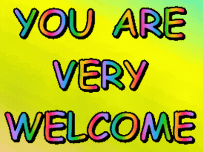 Yellow Background Saying You Are Very Welcome GIF