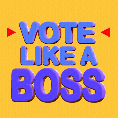Yellow Background Vote Like A Boss GIF