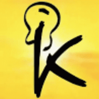 Yellow Background With Black Letter K And Key GIF