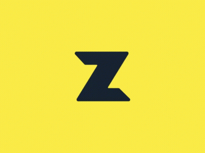 Yellow Background With Black Letter Z GIF