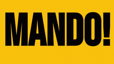 Yellow Background With Black Letters Mando GIF