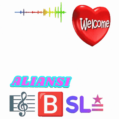 Yellow Background With Music Notes And Welcome GIF
