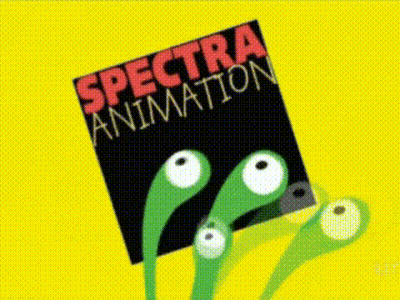 Yellow Background With Spectra Animation Logo GIF