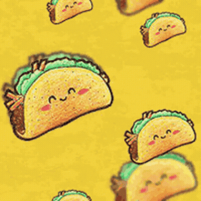 Yellow Background With Taco Faces GIF