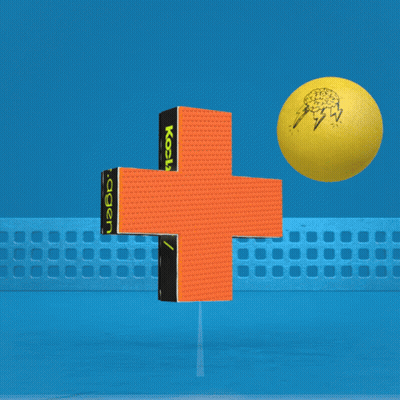 Yellow Ball Hit By Black Block With Orchestra GIF