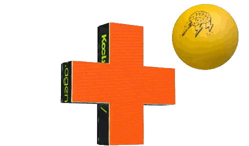 Yellow Ball On Orange Cross Saying Rasse Sticker