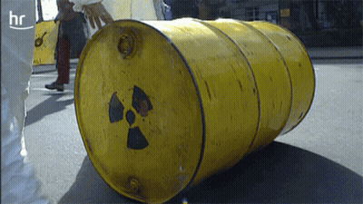 Yellow Barrel With Radioactive Symbol GIF