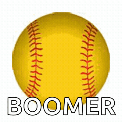 Yellow Baseball With Red Stitching Boomer GIF