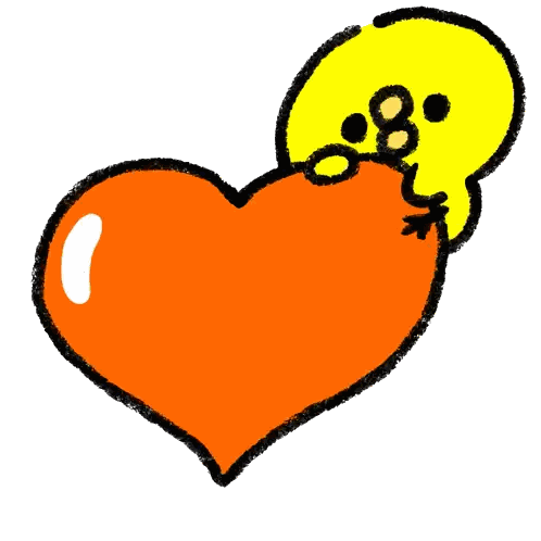 Yellow Bird Holding Heart Sticker