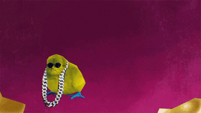 Yellow Bird Sunglasses Chain Purple Huh GIF