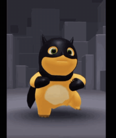 Yellow Black Cartoon Character Mask GIF