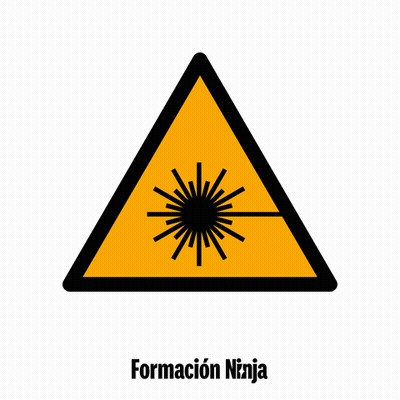Yellow Black Triangle With Laser Beam Formacion Ninja GIF