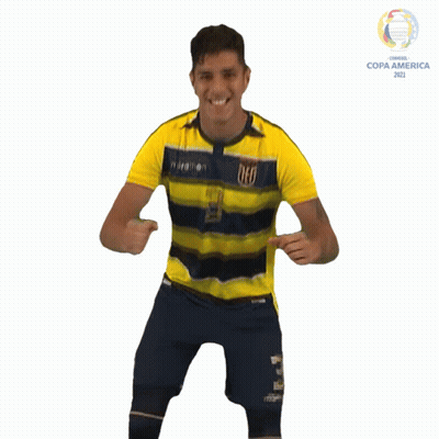 Yellow Blue Striped Man Dancing Copa America 2021 GIF