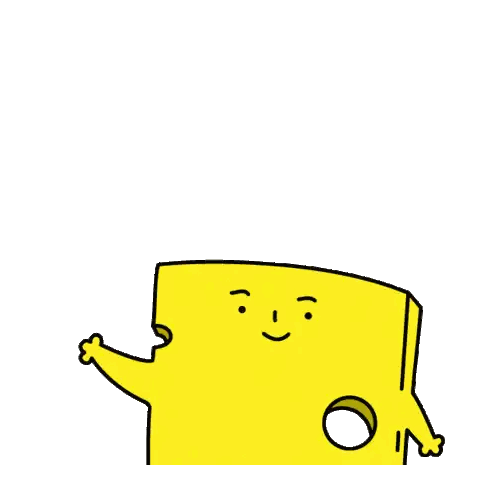 Yellow Box With Face And Arms Sticker