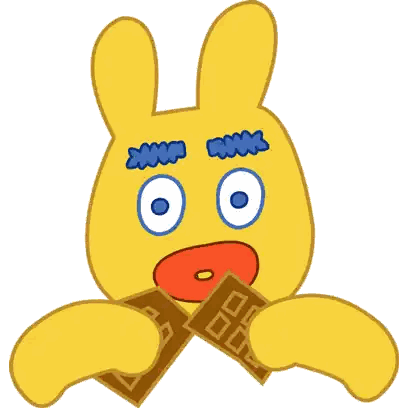 Yellow Bunny Holding Chocolate Bars Sticker