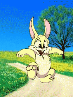 Yellow Bunny Hopping Cheerfully GIF