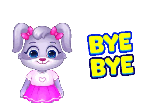 Yellow Bunny Saying Bye Bye Sticker