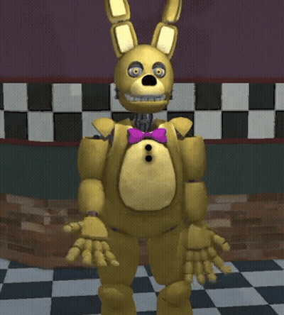 Yellow Bunny With Purple Bow Tie GIF