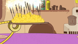 Yellow Cake With Lots Of Sparklers GIF