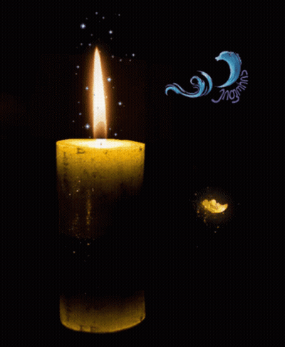 Yellow Candle Lit With Imagination Word GIF