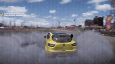 Yellow Car Driving Hall Of Fame Leaderboard GIF