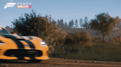 Yellow Car Driving On Dirt Road Forza Horizon 5 GIF