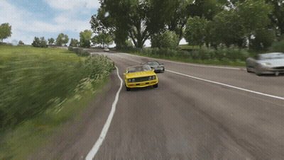 Yellow Car Driving With AEC License Plate GIF