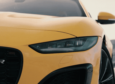 Yellow Car With BMW Logo GIF