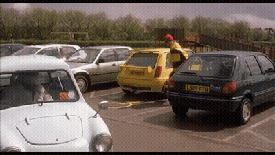 Yellow Car With License Plate L915 YTN GIF