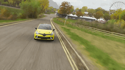 Yellow Car with Renault Sport