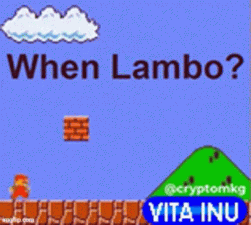 Yellow Car With When Lambo Vita Inu GIF