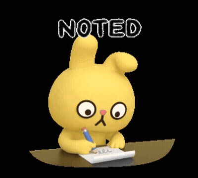 Yellow Cartoon Bunny Writing Noted GIF