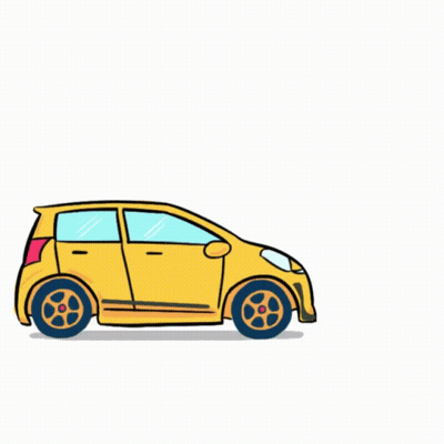 Yellow Cartoon Car Saying Beep Beep GIF