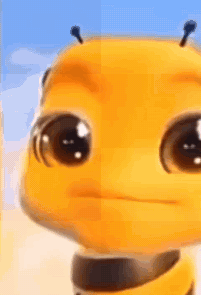 Yellow Cartoon Character Close Up GIF