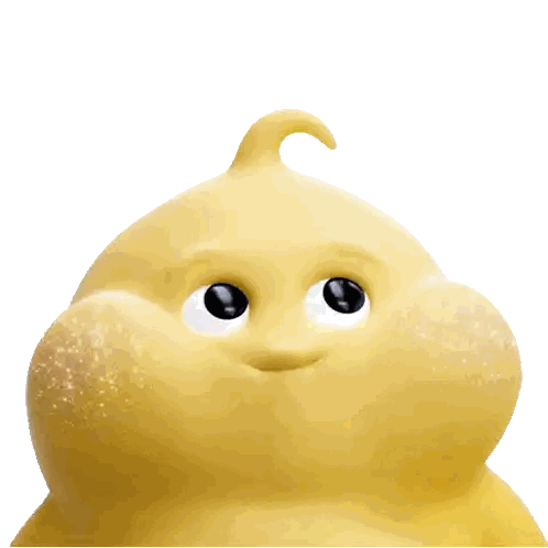 Yellow Cartoon Character Crying Tears Sticker