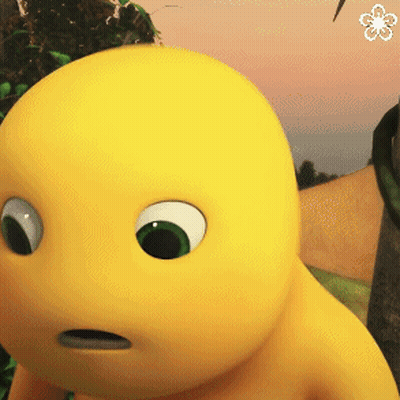 Yellow Cartoon Character Face GIF