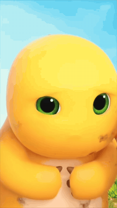 Yellow Cartoon Character Green Eyes GIF