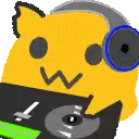 Yellow Cartoon Character Holding CD Sticker