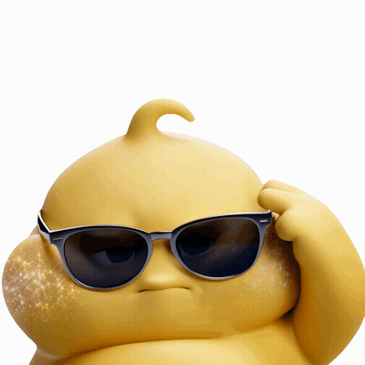 Yellow Cartoon Character In Sunglasses Making Silly Face GIF