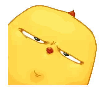 Yellow Cartoon Character Making Funny Face Sticker