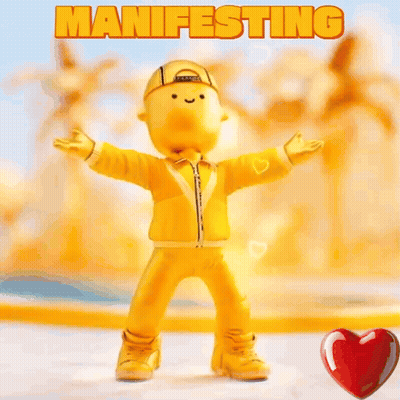 Yellow Cartoon Character Manifesting GIF