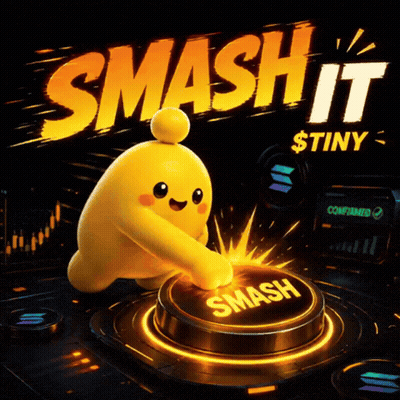 Yellow Cartoon Character Pressing Smash Button GIF