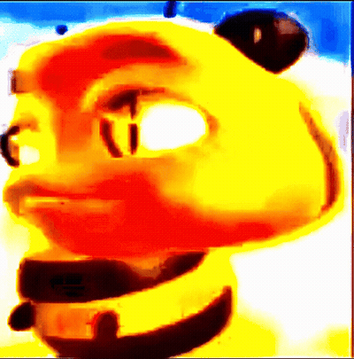 Yellow Cartoon Character's Face GIF
